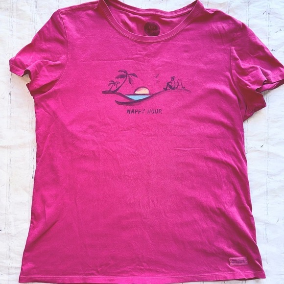 NWOT Women’s Large Life Is Good Happy Hour Graphic SS TShirt - Picture 2 of 7